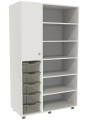 Flex-kast 3B hoog B104xD50xH180cm deur links wit Tangara Groothandel voor kinderrdagverblijf inrichting